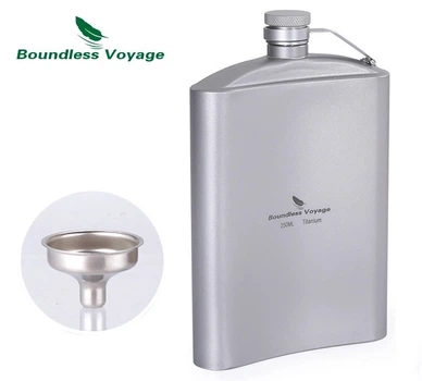 Фляга титанова для алкогольних міцних напоїв Boundless Voyage 250 мл Фляга з титану для алкоголю в чохлі