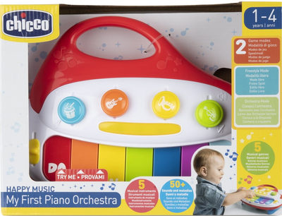 Zabawka interaktywna Chicco Happy Musik Moje pierwsze pianinko (8058664178100)