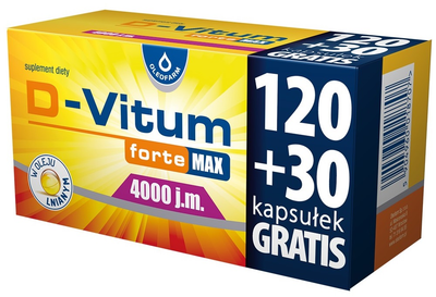 Witaminy Oleofarm D-Vitum Forte Max 4000 j.m 150 kapsułek (5904960018707)