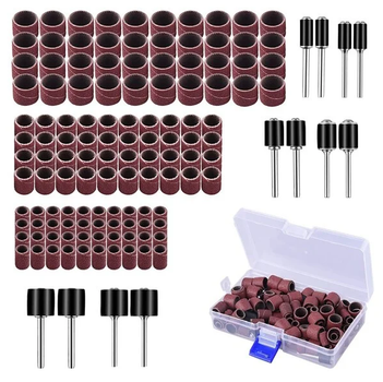 Набор шлифовальных насадок 120 абразивных цилиндров и 12 барабанов-насадок для них