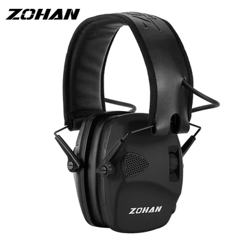 Активные тактические наушники для стрельбы с шумоподавлением ZOHAN EM054 с кейсом Black