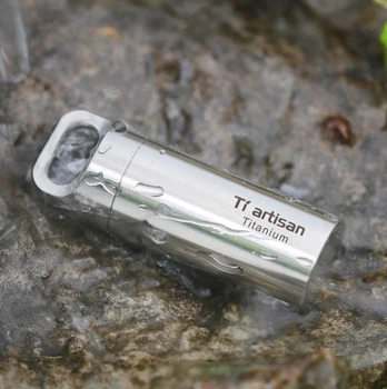 Водонепроницаемая капсула титановая Tiartisan titanium EDC 46 х 16 мм герметичный контейнер таблетница