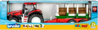 Zestaw zabawkowy Bruder Traktor Roadmax z przyczepą i kłodami 1:16 (4001702034535)