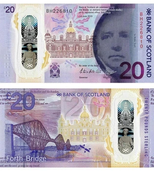 Банкнота Шотландія 20 фунтів полімерна 2019 (2020) рік UNC