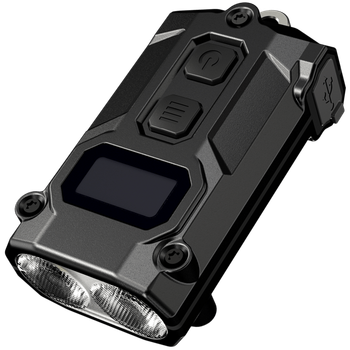Наключний ліхтар із LED-дисплеєм Nitecore TINI 3 (USB-C), чорний
