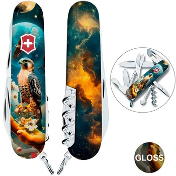 Швейцарский нож Victorinox CLIMBER UKRAINE Сокол-защитник 1.3703.3_T3210pw