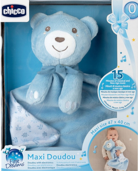 Pluszowy miś z kocykiem Chicco First Dreams Maxi Doudou 47 x 40 cm Niebieski  (8058664183128)