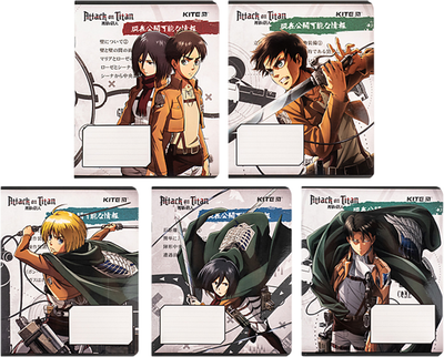 Зошит шкільний Kite Attack on Titan 12 аркушів клітинка 25 шт (AT24-232)