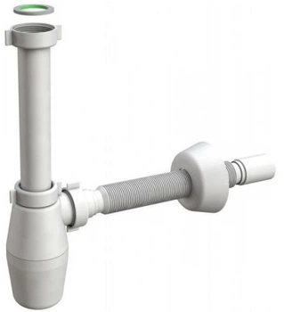 Сифон для раковины Aqua Factory с накидной гайкой 5/4" с гофрой d40/50 3026UA04GR