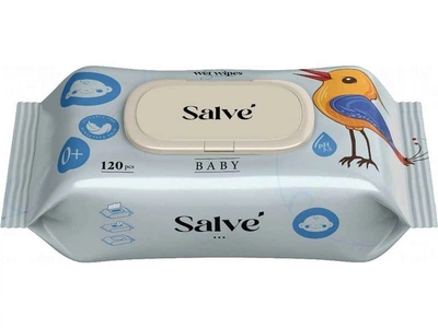 Вологі серветки SALVE 120шт дитячі Salve сині (клапан)