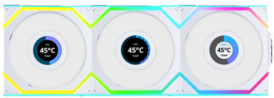 Zestaw wentylatorów Lian Li Uni Fan SL Wireless LCD 120 White (LULI-100)