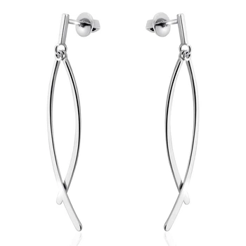 Серьги-пусеты с винтовой закруткой из белого золота Грация (з4963)