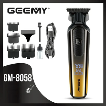 Машинка для стрижки Geemy GM-8058Q с дисплеем и 4 насадками 9989