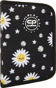 Пенал на блискавці CoolPack Clipper Daisy Black з органайзером для ручок 20x14x3 см (F076817)
