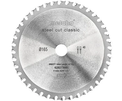 Пиляльний диск METABO 165*20 Z40 WZ4 steel cut/sandwich panel 628273000