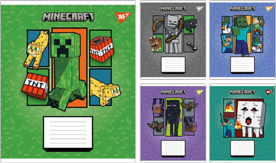 Набір зошитів учнівських Yes Minecraft Arrows А5 24 аркуші Лінія 20 шт (768255)