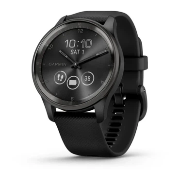 Смарт-годинник GARMIN Vivomove Trend Slate S. Steel Bezel with Black Case and S. Band (010-02665-00)