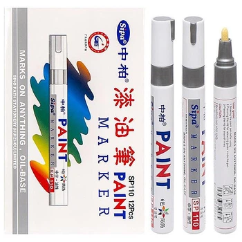 Маркер масляный PAINT SP-110 серебряный, толстый