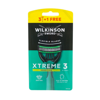 Одноразові бритви для гоління чоловічі Wilkinson Sword Xtreme Sensitive 3 леза 3+1 шт