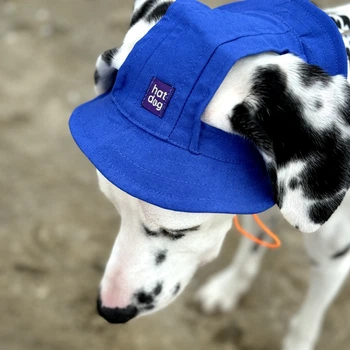 Панама для собак Hat-Dog котон синя з регульованою затяжкою 2/S