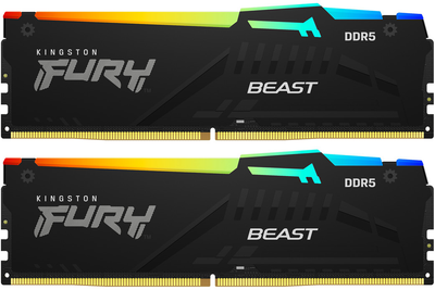 Оперативная память Kingston Fury DDR5-5600 131072MB PC5-44800 (Kit of 2x65536) Beast RGB Black (KF556C40BBAK2-128)