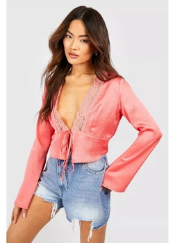 Блуза boohoo 38 Кораловий GZZ53534