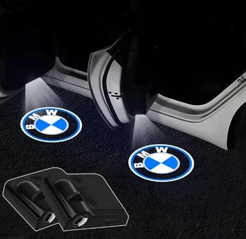 Проектор-подсветка дверей авто с логотипом BMW Цена за 1шт (с магнитом, на скотче)