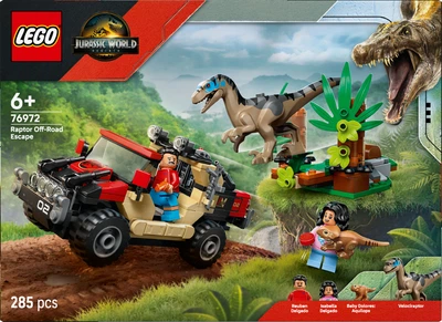 Конструктор LEGO Jurassic World Втеча по бездоріжжю від раптора 285 деталей (76972)