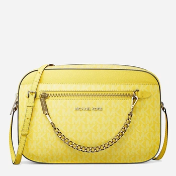 Сумка кросс-боди через плечо женская с искусственной кожи маленькая Michael Kors 205419709 Желтая (1159834795)