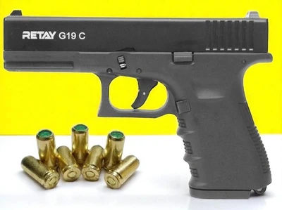 Пистолет стартовый Retay G19C + 20 шт холостих набоїв (9 mm)