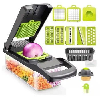 Багатофункціональна ручна овочерізка мультислайсер 8в1 Nicer Dicer XL 62 з контейнером 1.5л і змінними насадками