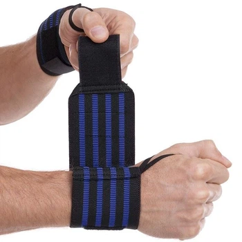 Бинты кистевые для жима STRENGTH WRIST WRAPS Zelart TA-4861 синий