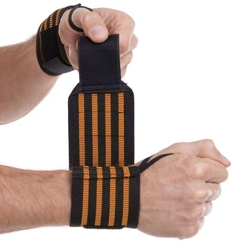 Бинты кистевые для жима STRENGTH WRIST WRAPS Zelart TA-4861 оранжевый