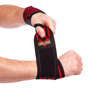Бинты кистевые для жима STRENGTH WRIST WRAPS VALEO TA-4421 красный