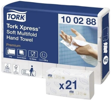 Ręczniki papierowe Tork Xpress Soft Multifold Hand Towel 110 szt × 21 opakowanie (7322540159967)