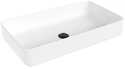 Раковина Helmken 48760000 60 см белая + донный клапан Click-Clack черный матовый