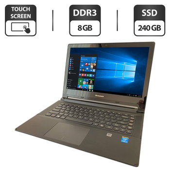 Ноутбук-трансформер Б-класс Lenovo IdeaPad Flex 2-14 / 14" (1366x768) TN Touch / Intel Core i5-4210U (2 (4) ядра по 1.7 - 2.7 GHz) / 8 GB DDR3 / 240 GB SSD / Intel HD Graphics 4400 / WebCam б/у