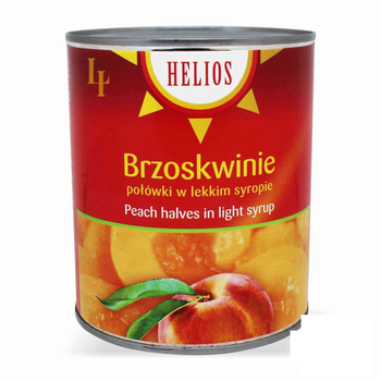 Персики HilliOS половинки в сиропе 820 г (5902166703496)
