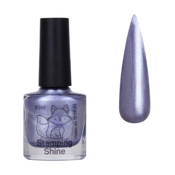 Лак-краска для стемпинга Saga Professional Stamping Shine 02 серо-серебристый перламутр 8 мл (2100994235179)
