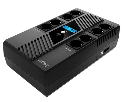Джерело безперебійного живлення Njoy Token 800 (UPCSBLS680TTOAZ01B), Lin.int., 8 x Schuko, USB, LCD, пластик (Token 800)
