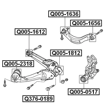 Сайлентблок задней цапфы Q-FIX Q005-1812 HONDA 52210-SNA-A50