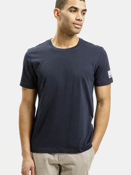 Футболка бавовняна довга чоловіча Cross Jeans 16063-001 2XL Темно-синя (8697319728613)