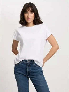 Koszulka damska bawełniana Cross Jeans 56211-008 L Biała (8697319733280)