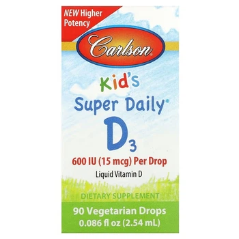 Вітаміни Carlson Вітамін D3 для Дітей у Краплях 600 МО Kid's Super Daily D3 2.54 мл