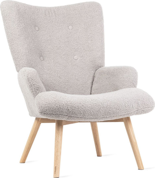 Fotel tapicerowany Homla MOSS TEDDY BOUCLE 70 x 95 cm Light Grey (5904183828558)