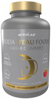 Дієтична добавка ActivLab Doda D'Eau Foods Hashi Gummies Вітамін D3 Малина 60 желейок (5907368806013)