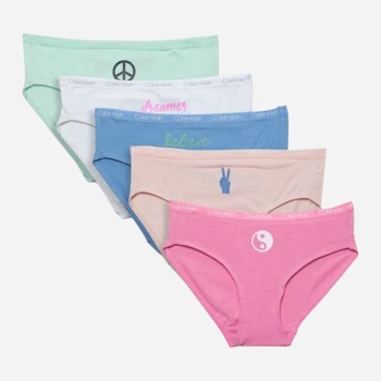 Набор детских трусов-слипов 5 шт для девочки Calvin Klein 40976911 116 см Разноцветный (1159833783)