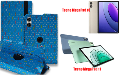Чехол Spinner360 для планшета Tecno MegaPad 10, MegaPad 11, цвет Feshn Blue