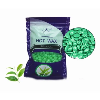 Цветной воск в гранулах Hot Wax 300 грамм Зеленый для ног, рук, тела, бикини, подмышек, шеи и декольте, ягодиц, спины