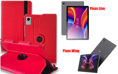 Чохол Spinner360 для планшета Pixus Line, Pixus Wing, колір Red